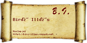 Biró Illés névjegykártya